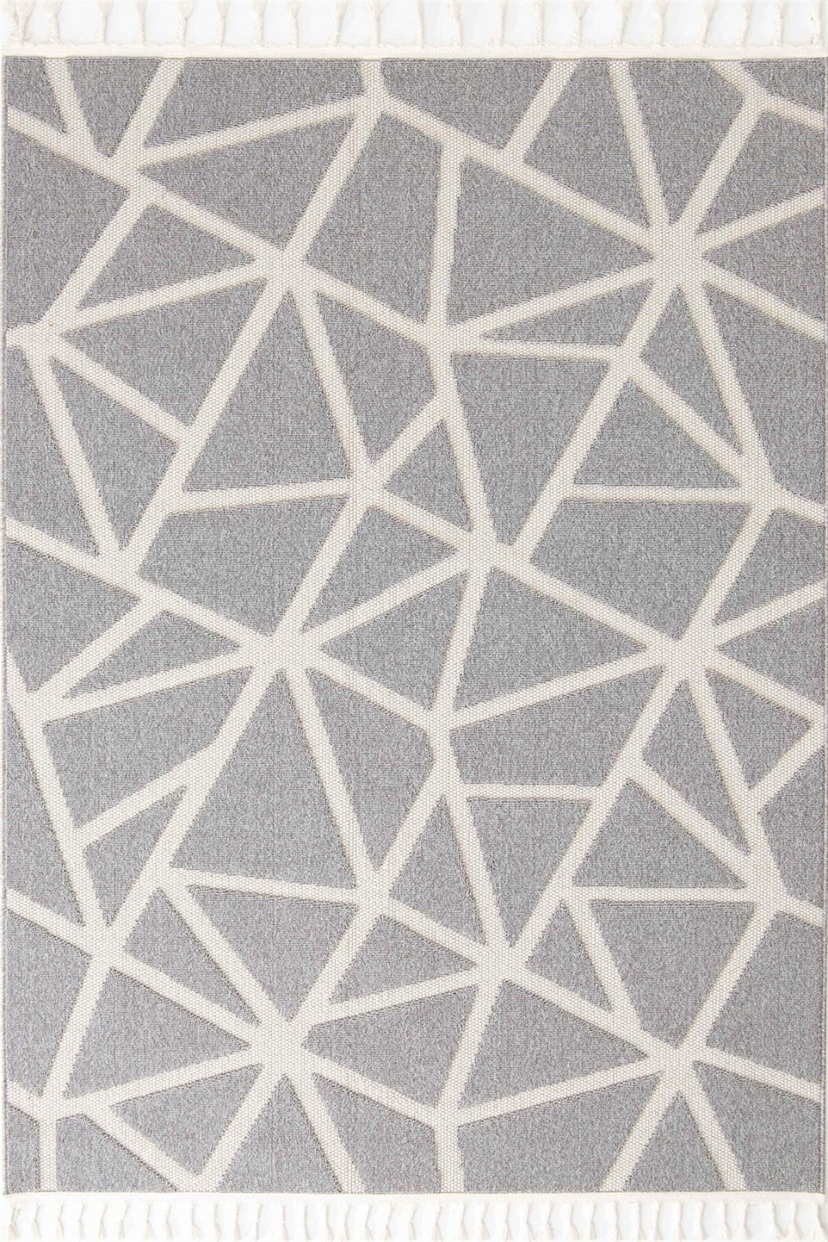 Evdeco Tina Gri Yumuşak Tuşeli Kesme Halı