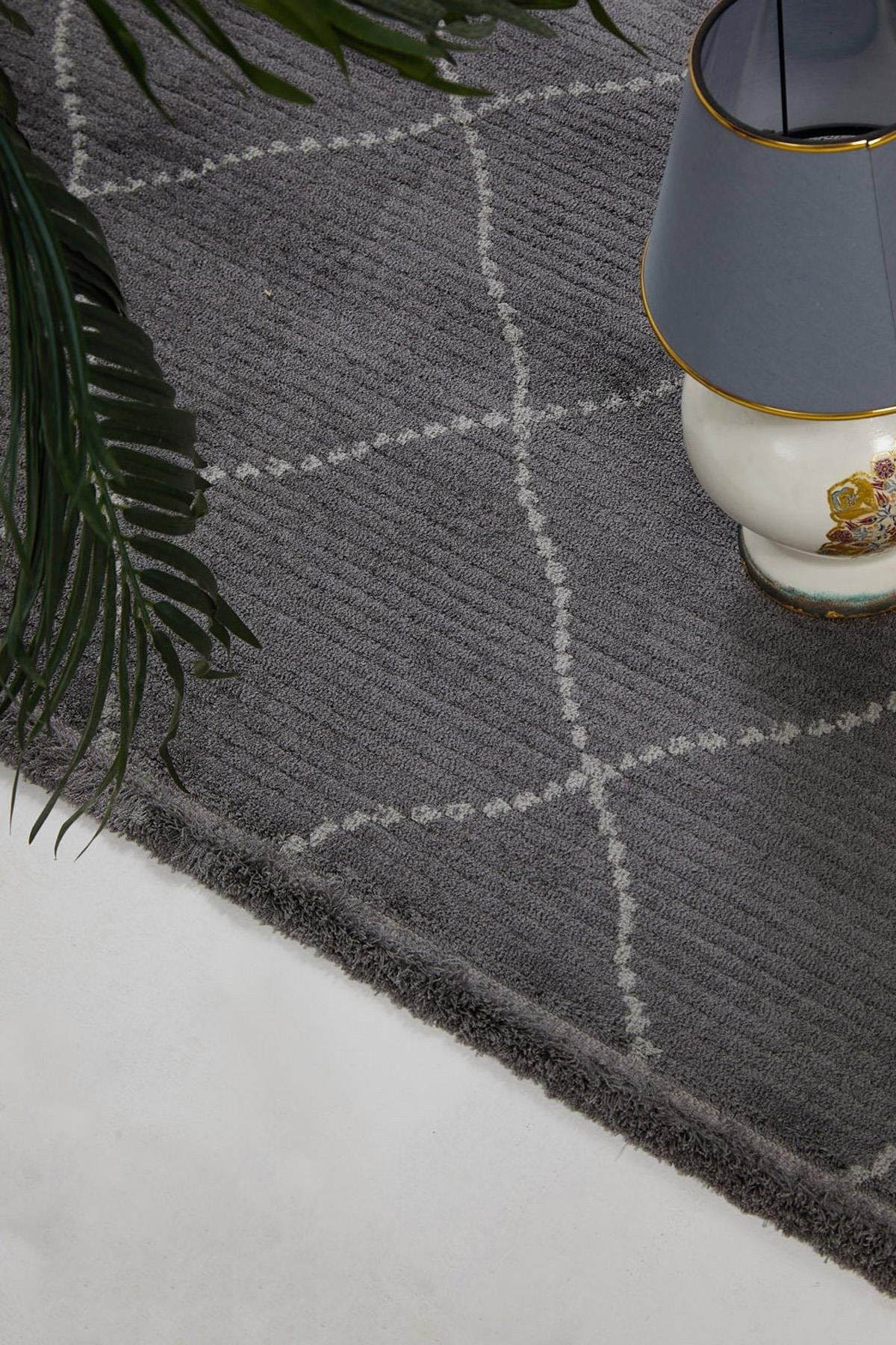 Evdeco Violet 3606 Antrasit Yumuşak Dokulu Modern Salon Halısı