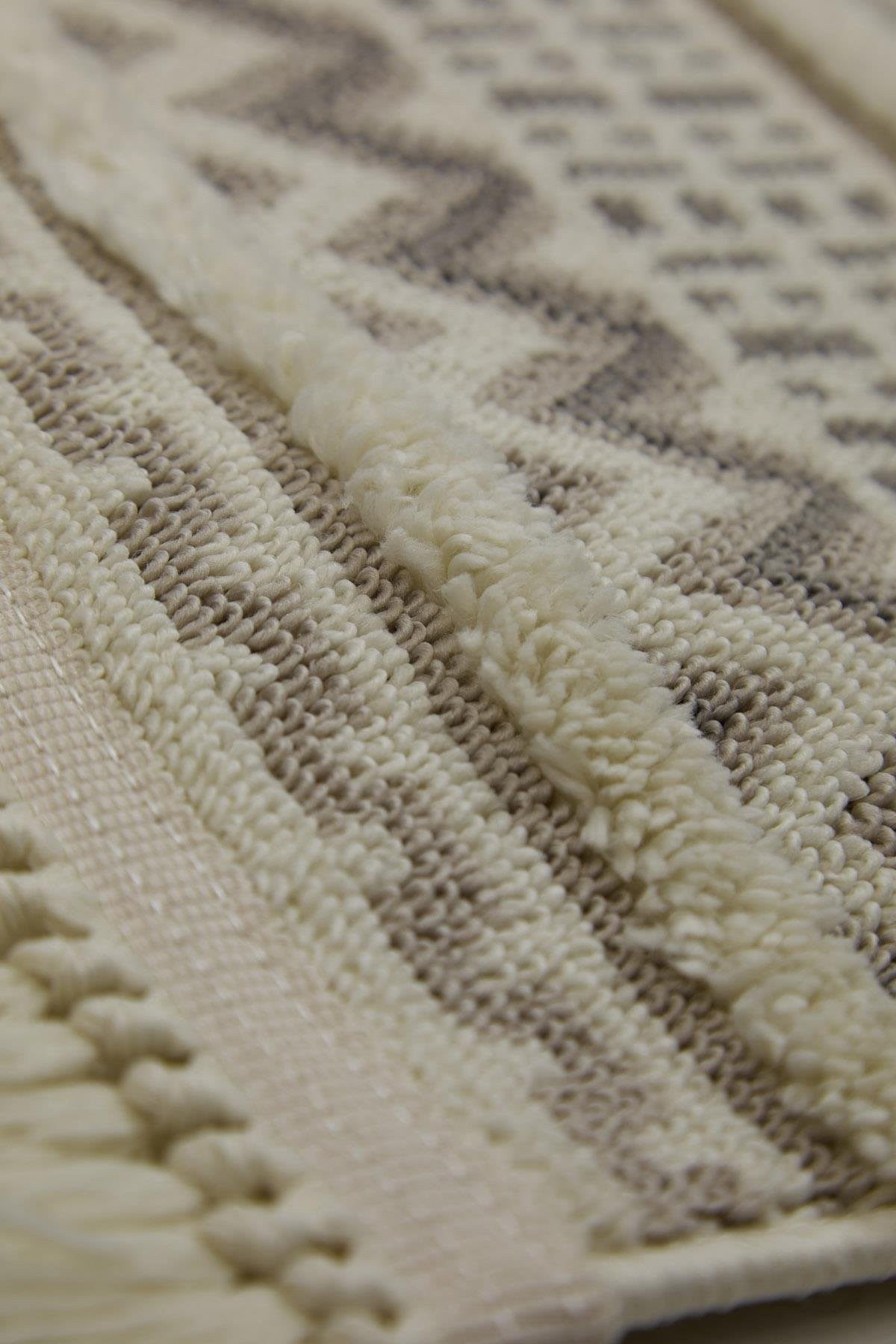 Evdeco Molde 2207 Gri Etnik Desenli Modern Salon Halısı