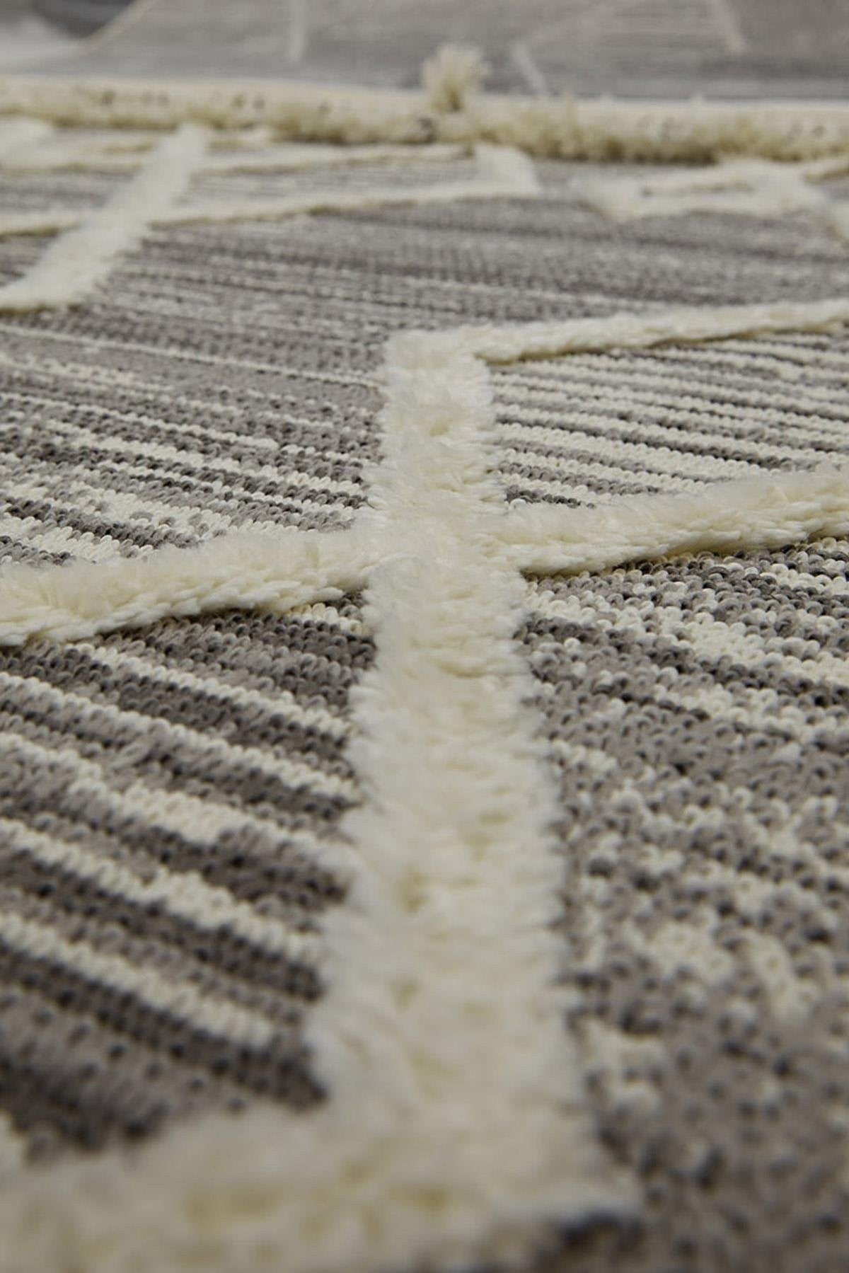 Evdeco Molde 2206 Gri Etnik Desenli Modern Salon Halısı