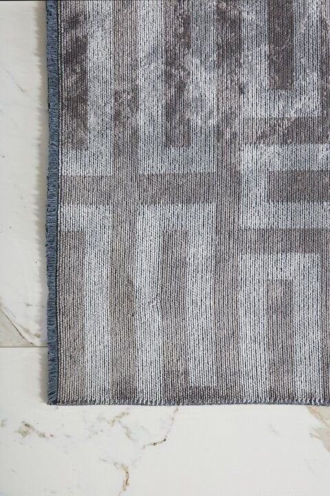 Seka Halı Milano Geometrik Desenli Gri Salon Halısı