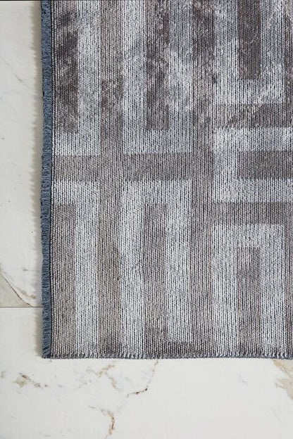 Seka Halı Milano Geometrik Desenli Gri Salon Halısı