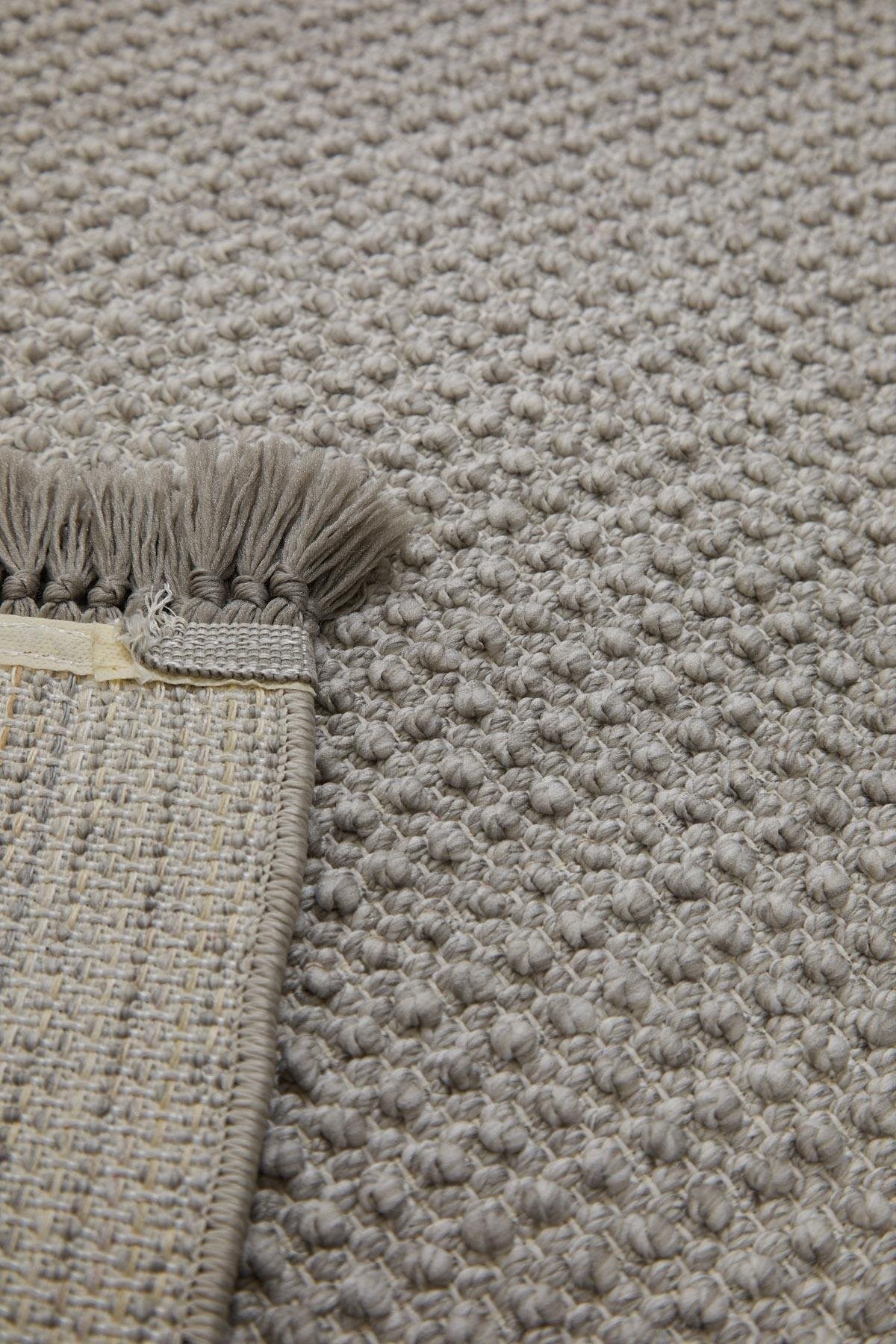 Evdeco Vena 1453 Gri Yumuşak ve Parlak Tuşeli Kesme Halı