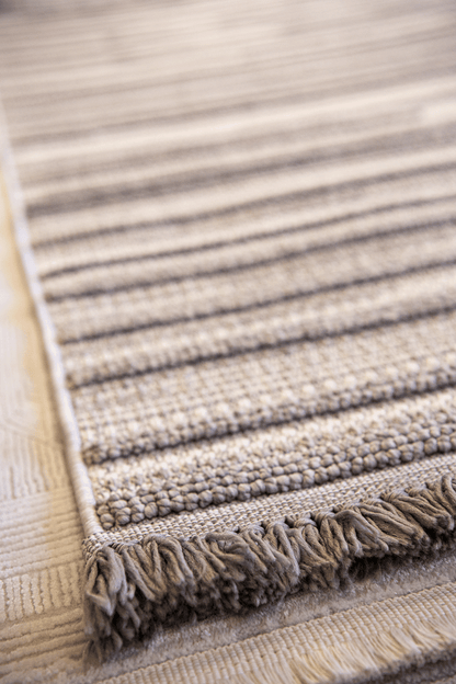 Evdeco Vena 1457 Gri Yumuşak ve Parlak Tuşeli Kesme Halı