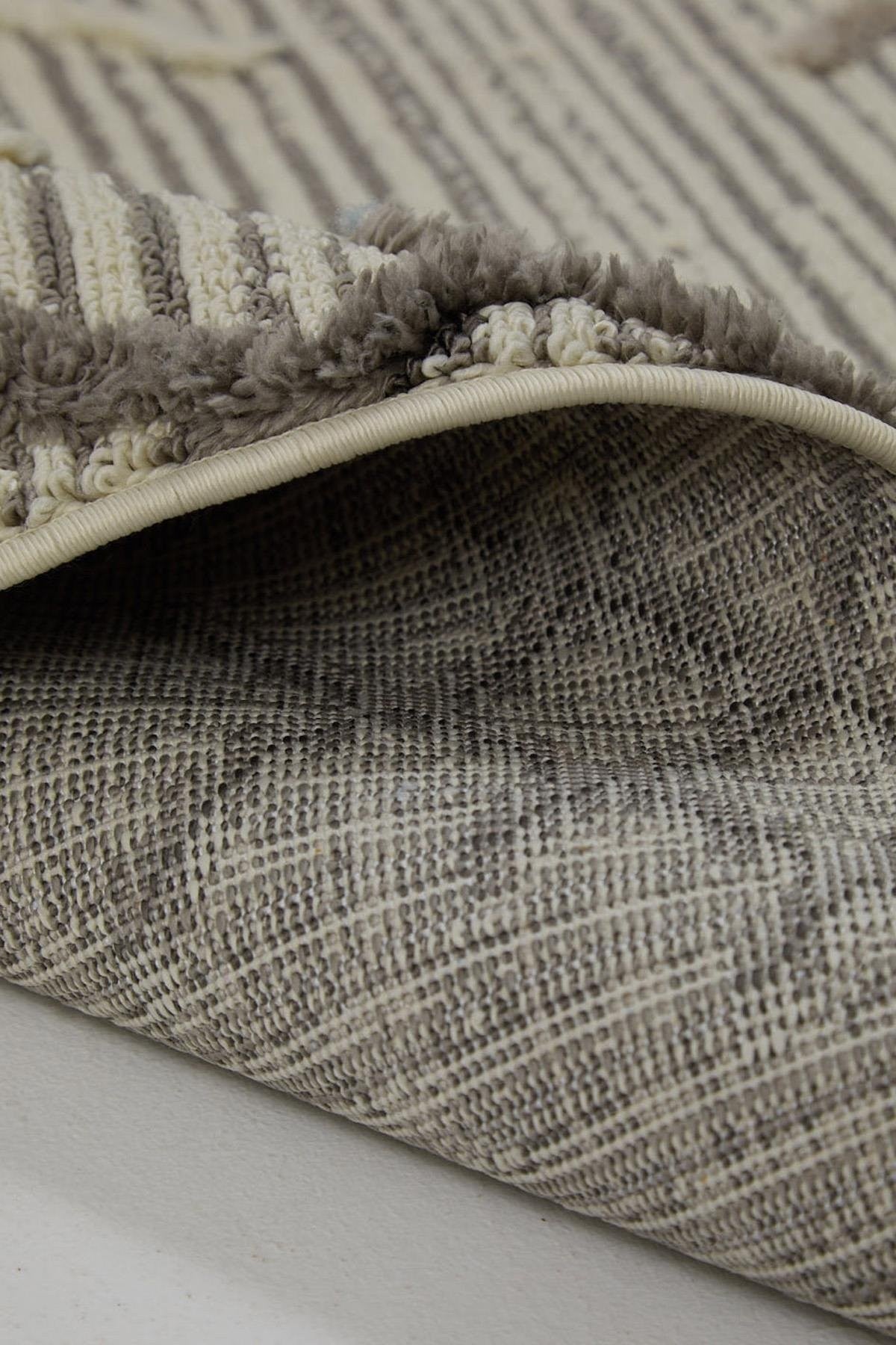 Evdeco Molde 2205 Gri Etnik Desenli Modern Salon Halısı