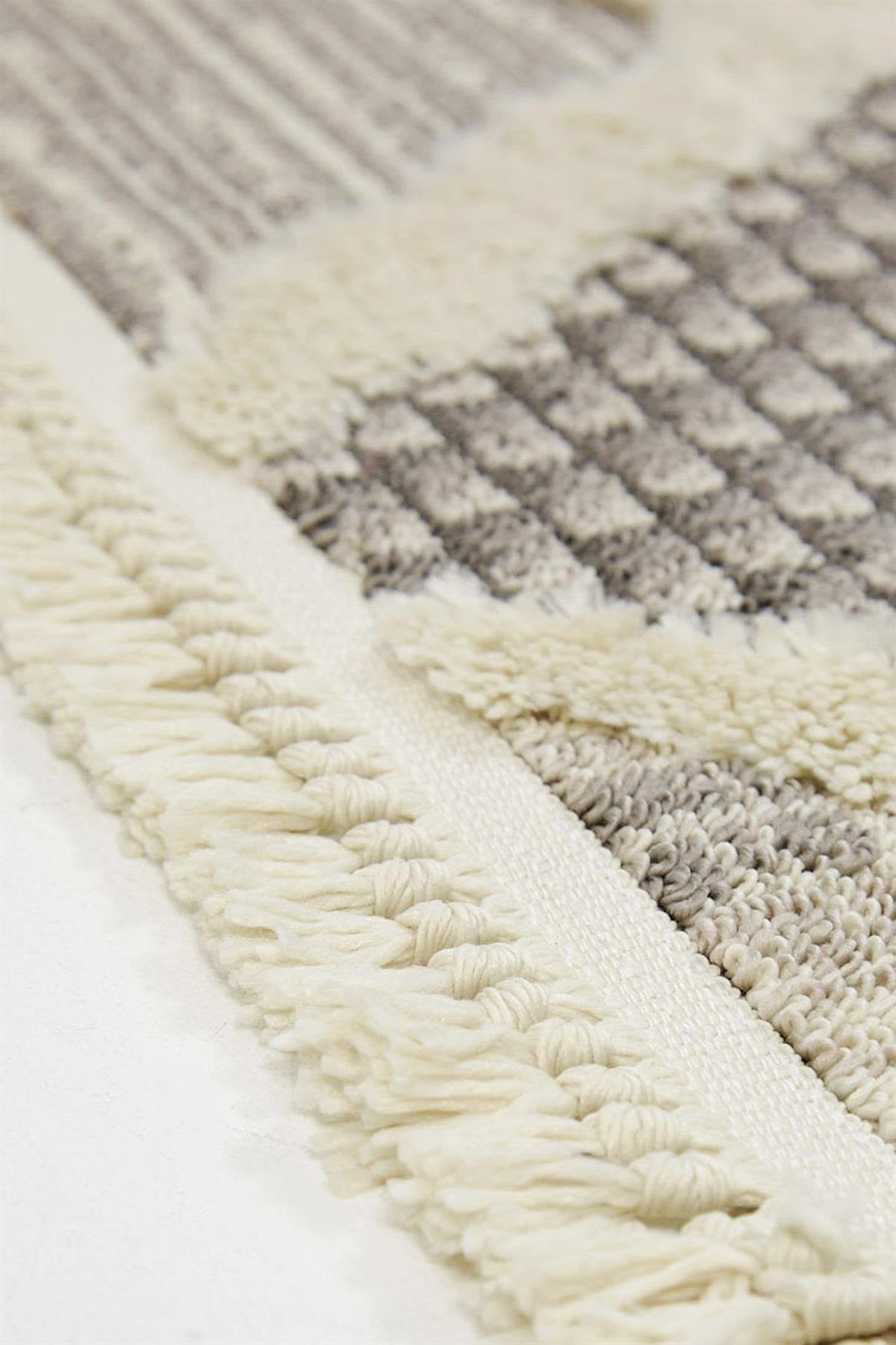 Evdeco Molde 2202 Gri Etnik Desenli Modern Salon Halısı