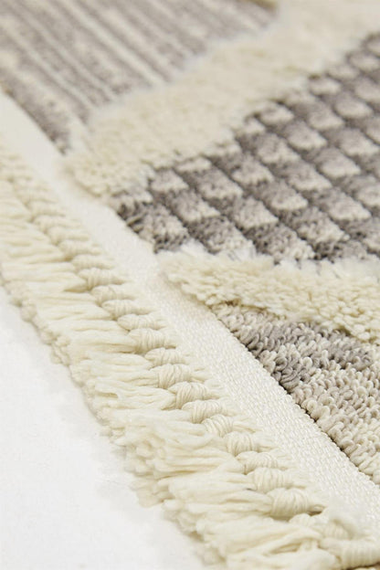 Evdeco Molde 2202 Gri Etnik Desenli Modern Salon Halısı