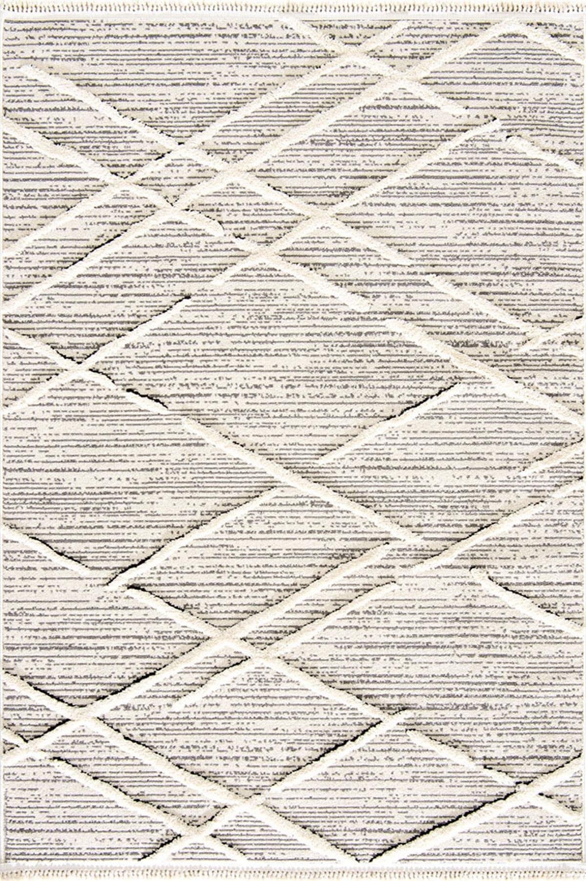 Evdeco Molde 2204 Gri Etnik Desenli Modern Salon Halısı