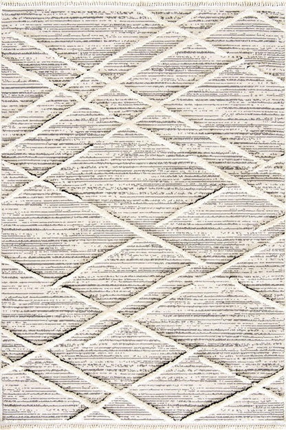 Evdeco Molde 2204 Gri Etnik Desenli Modern Salon Halısı