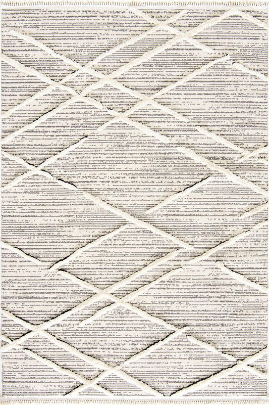 Evdeco Molde 2204 Gri Etnik Desenli Modern Salon Halısı