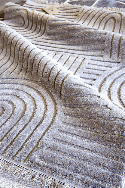 Evdeco Molde 2212 Gri Etnik Desenli Modern Salon Halısı