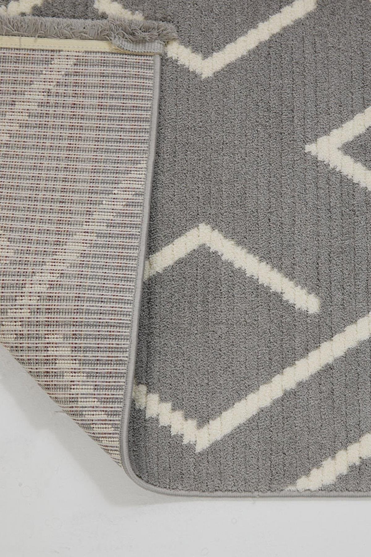 Evdeco Violet 3605 Krem Yumuşak Dokulu Modern Salon Halısı