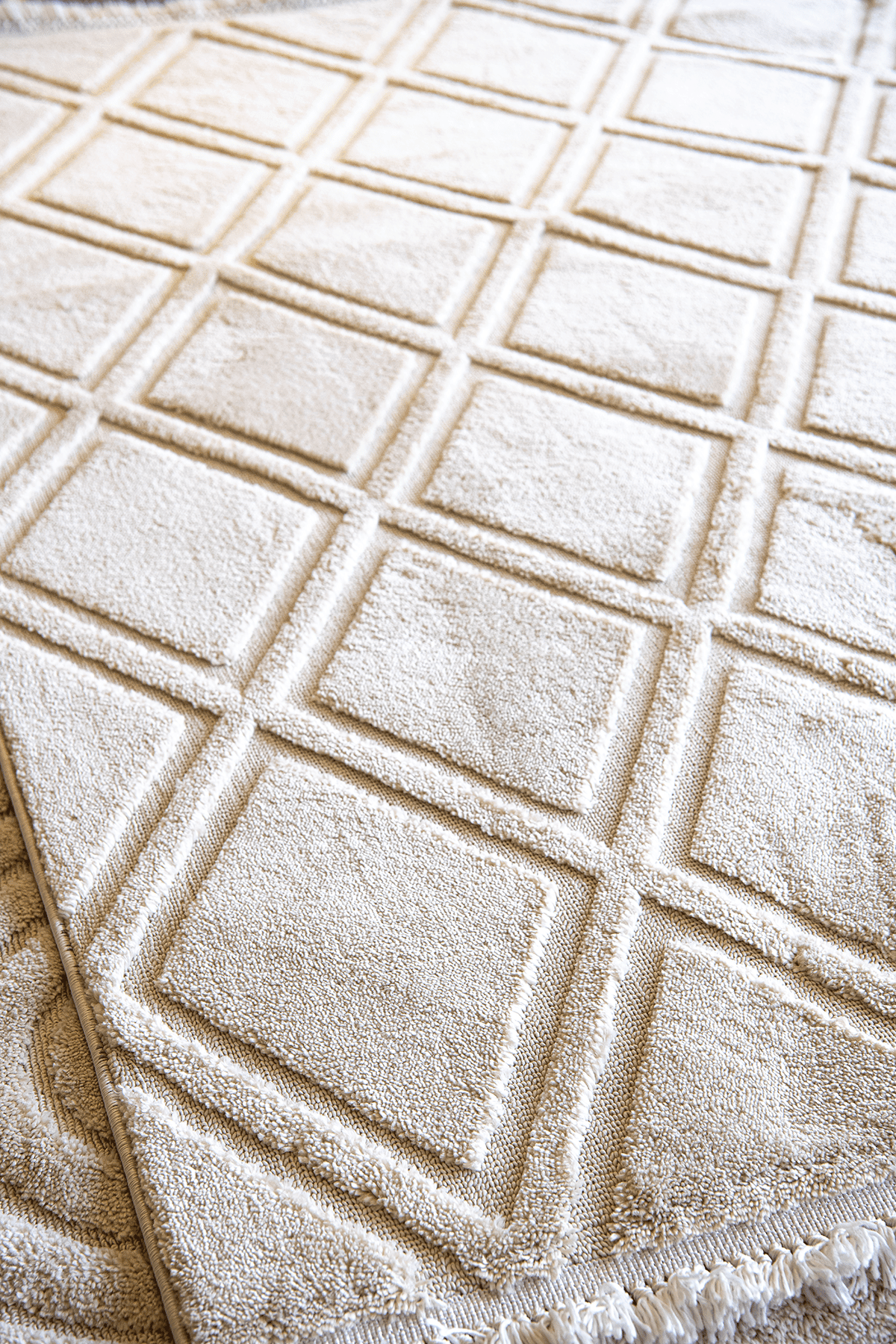 Evdeco Molde 2209 Krem Etnik Desenli Modern Salon Halısı