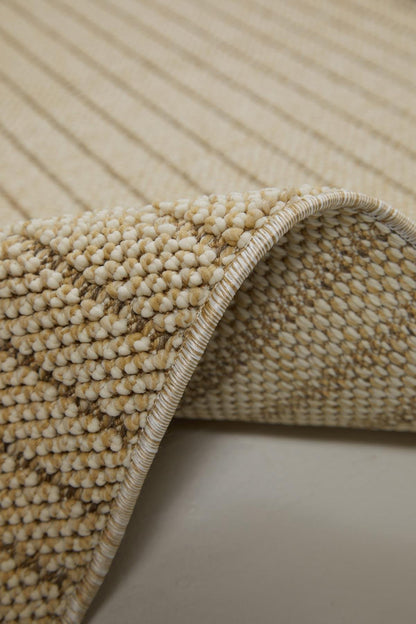Evdeco Lena 1412 Bej Örgü Desenli Kesme Halı