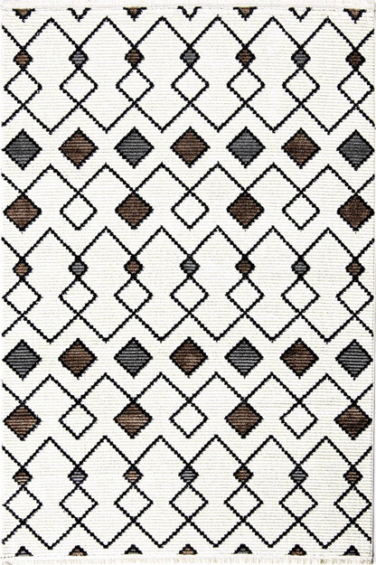 Evdeco Violet 3610 Gri Yumuşak Dokulu Modern Salon Halısı