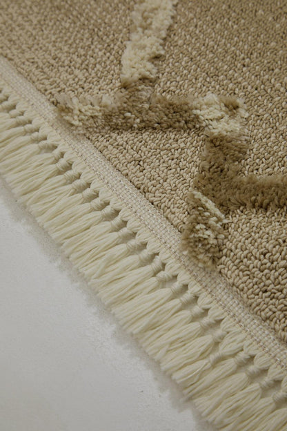 Evdeco Molde 2208 Vizon Etnik Desenli Modern Salon Halısı