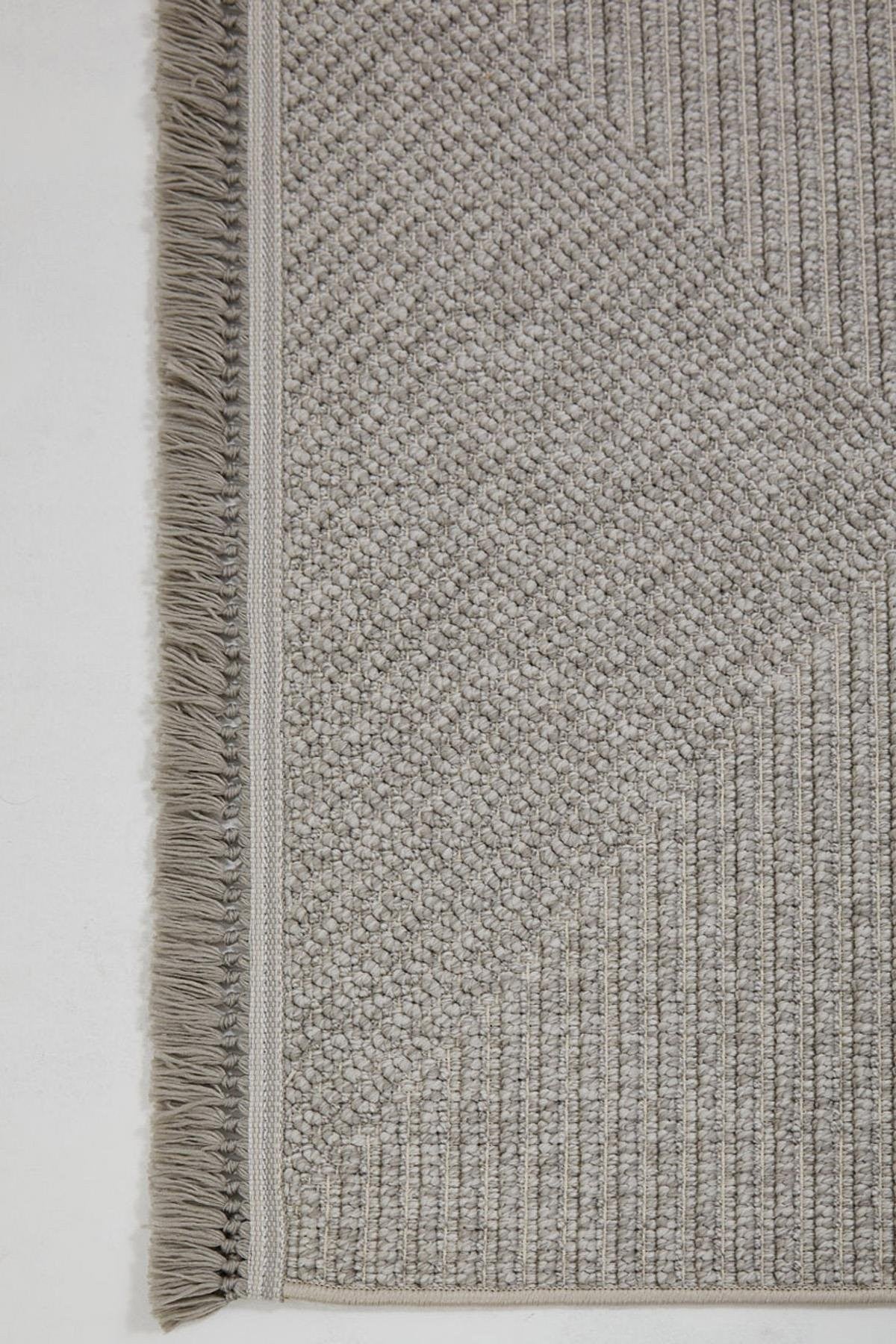 Evdeco Vena 1456 Gri Yumuşak ve Parlak Tuşeli Kesme Halı