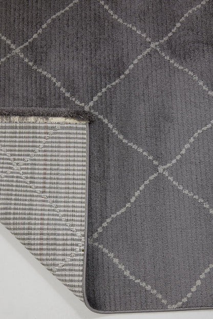 Evdeco Violet 3606 Antrasit Yumuşak Dokulu Modern Salon Halısı