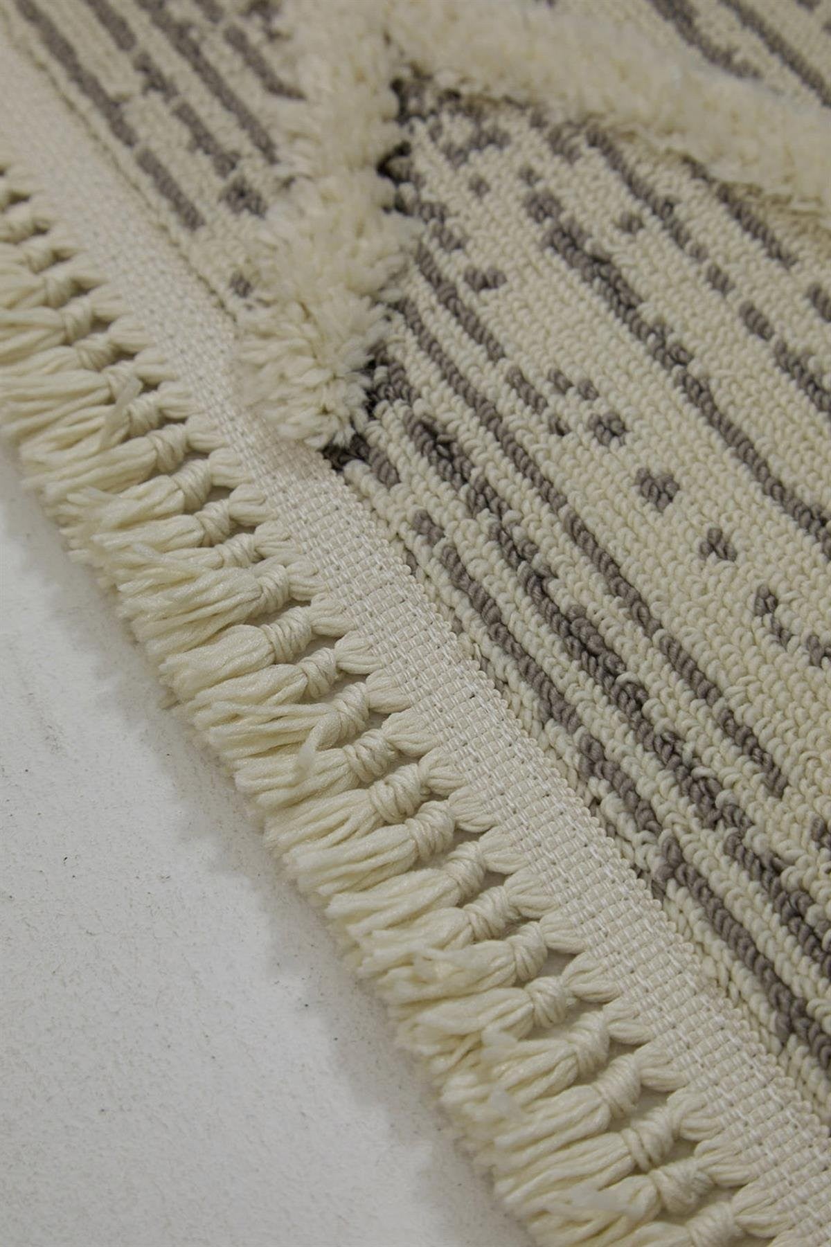 Evdeco Molde 2204 Gri Etnik Desenli Modern Salon Halısı