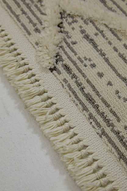 Evdeco Molde 2204 Gri Etnik Desenli Modern Salon Halısı