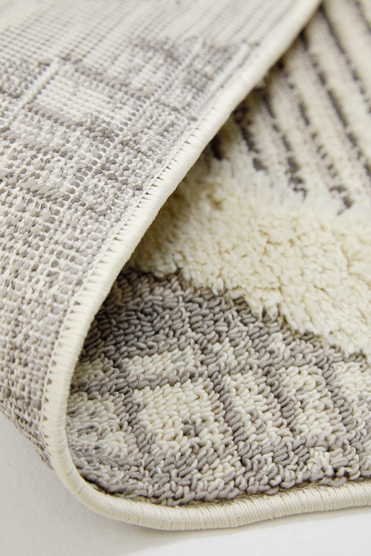 Evdeco Molde 2202 Gri Etnik Desenli Modern Salon Halısı