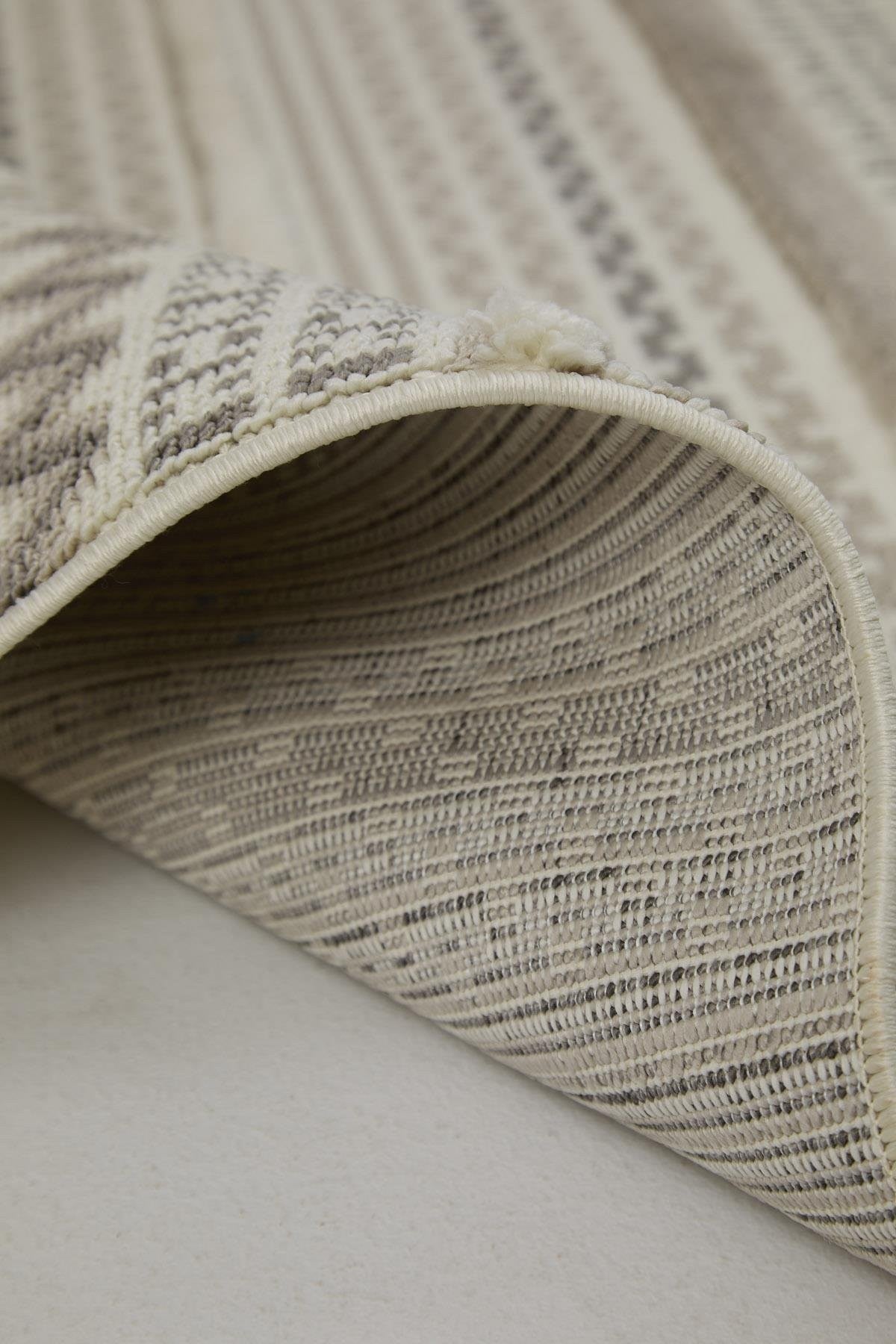 Evdeco Molde 2207 Gri Etnik Desenli Modern Salon Halısı