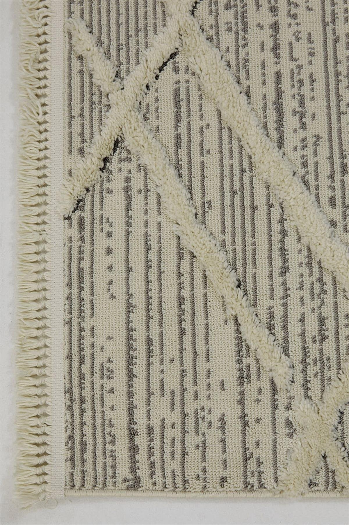 Evdeco Molde 2204 Gri Etnik Desenli Modern Salon Halısı