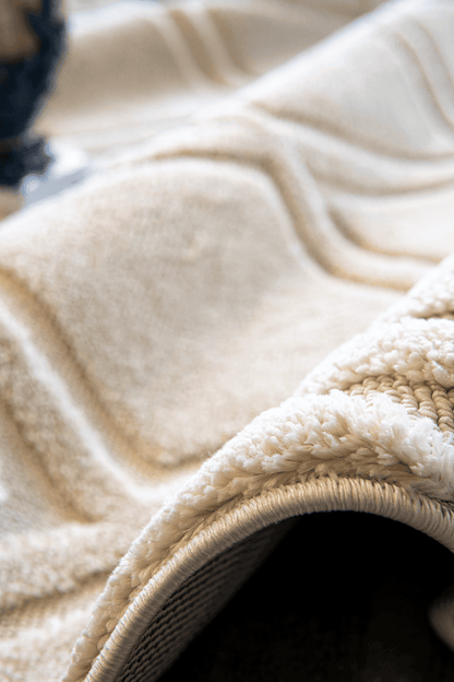 Evdeco Molde 2209 Krem Etnik Desenli Modern Salon Halısı