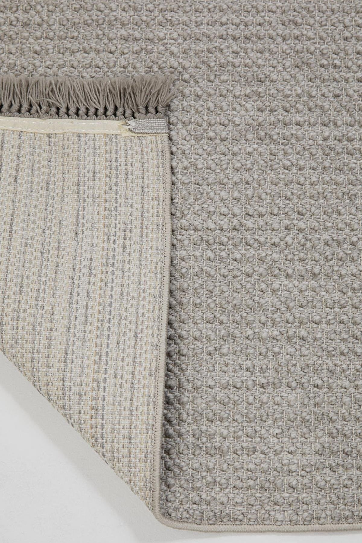 Evdeco Vena 1453 Gri Yumuşak ve Parlak Tuşeli Kesme Halı