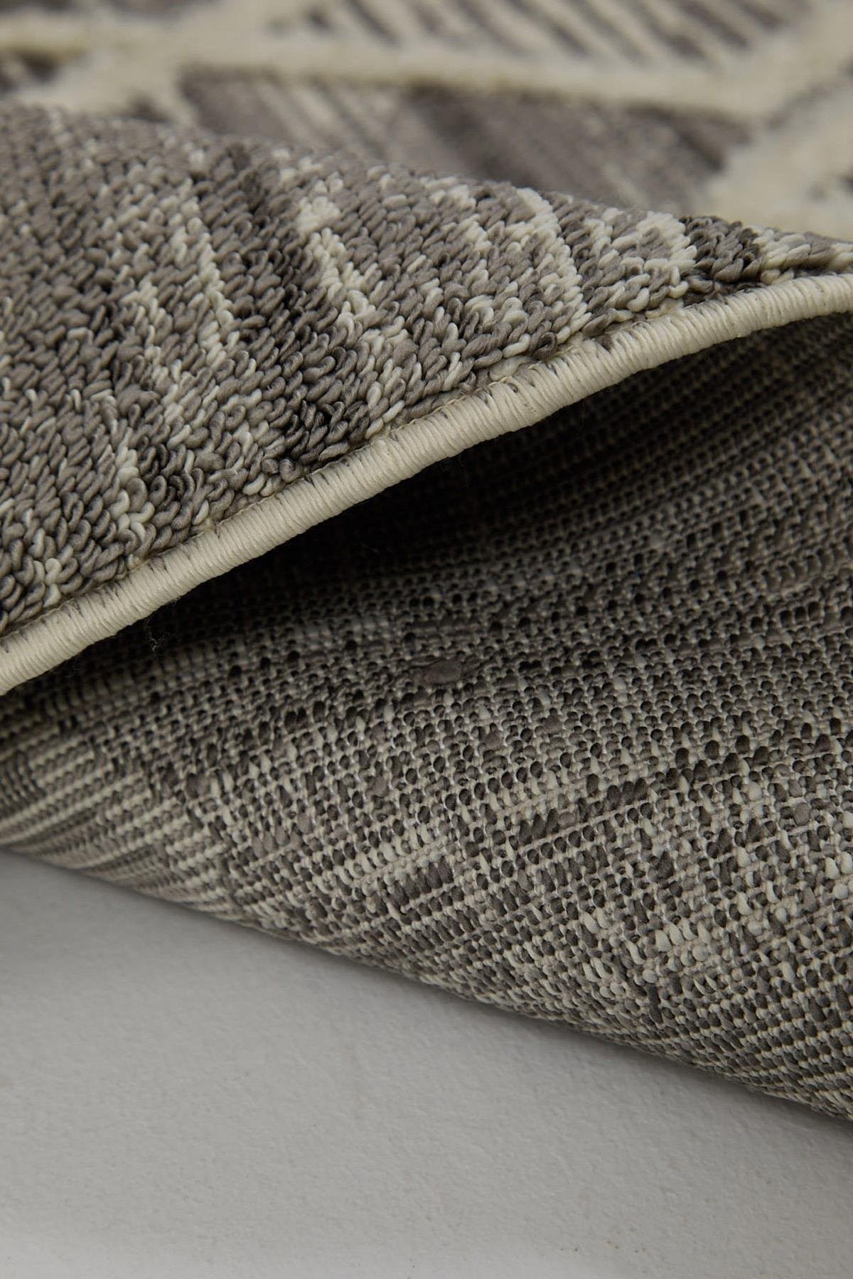 Evdeco Molde 2206 Gri Etnik Desenli Modern Salon Halısı