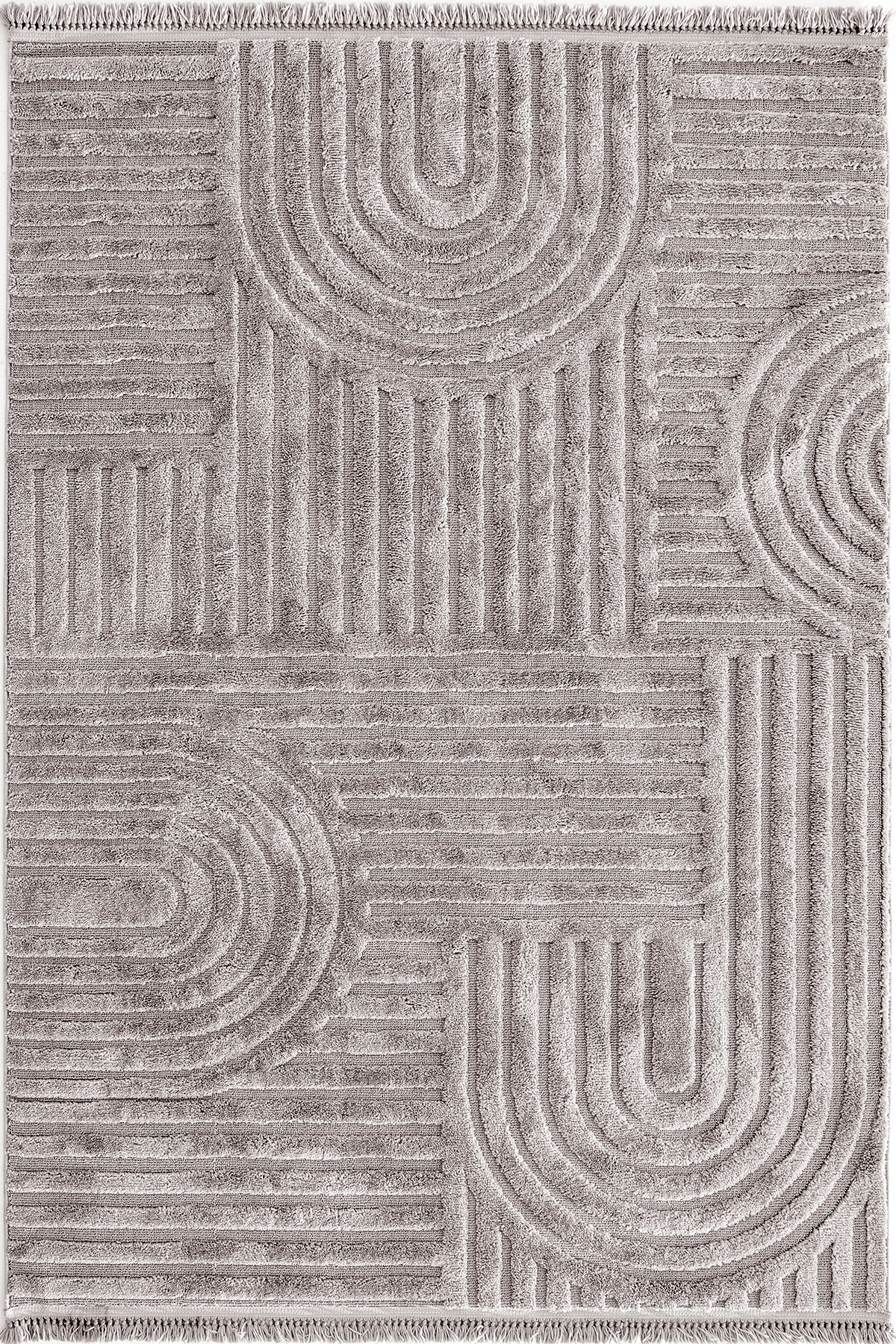 Evdeco Molde 2212 Gri Etnik Desenli Modern Salon Halısı