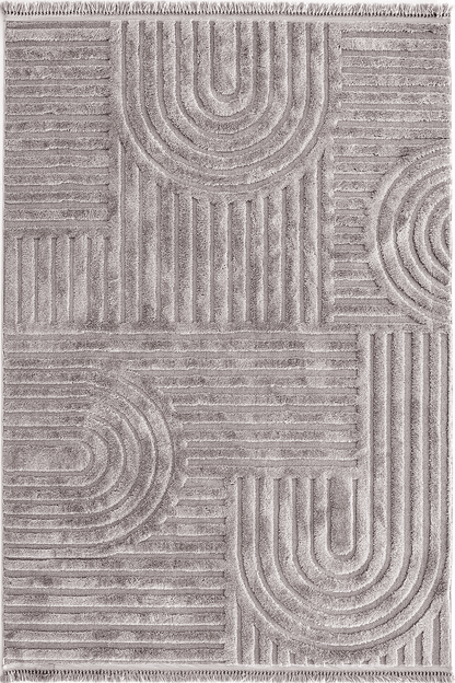 Evdeco Molde 2212 Gri Etnik Desenli Modern Salon Halısı