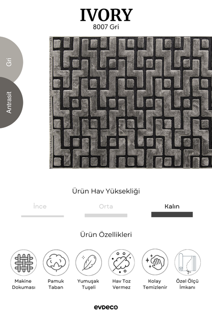 Seka Halı Ivory 8007 Gri Halı