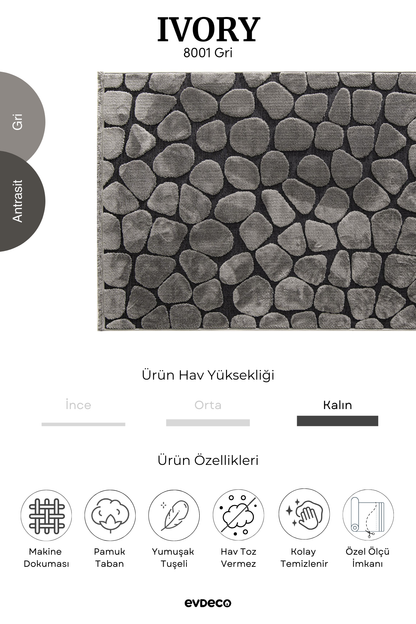 Seka Halı Ivory 8001 Gri Halı