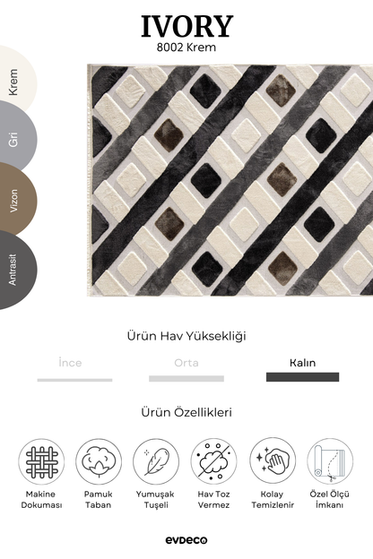 Seka Halı Ivory 8002 Krem Halı
