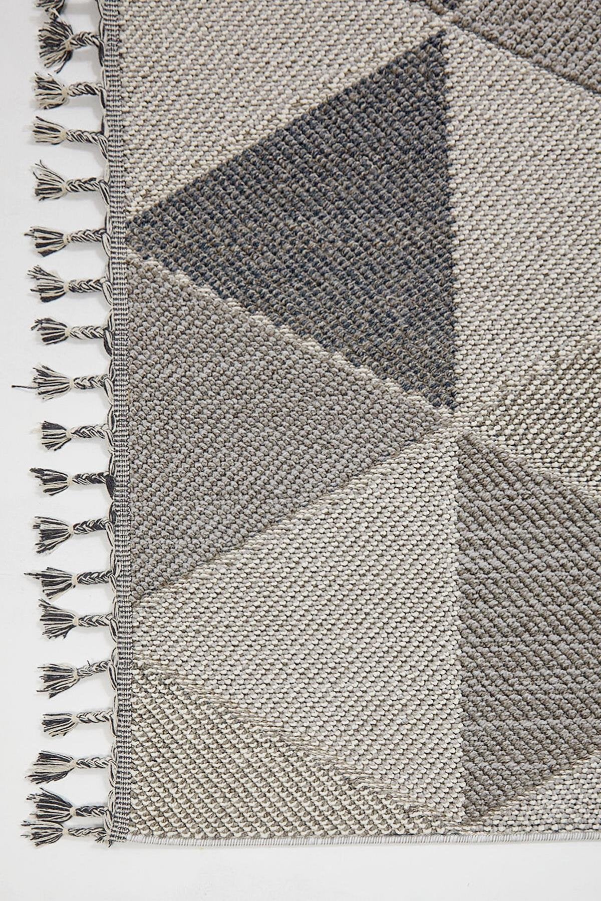 Seka Halı Lena 1401 Gri Örgü Desenli Kesme Halı