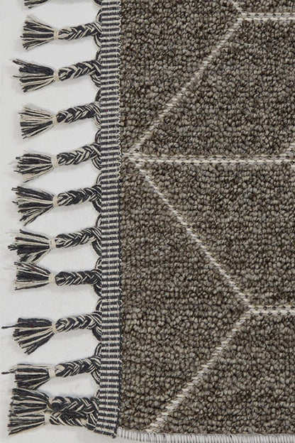 Seka Halı Lena 1408 Gri Örgü Desenli Kesme Halı