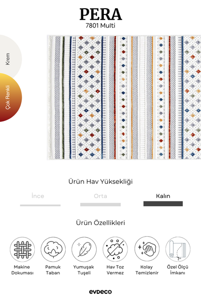 Seka Halı Pera 7801 Multi Yumuşak Dokulu Modern Salon Halısı