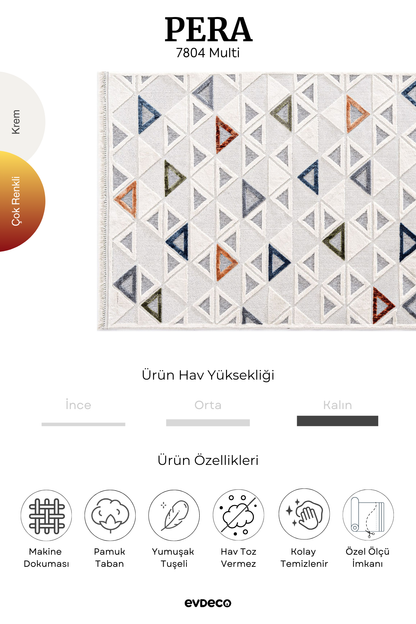 Seka Halı Pera 7804 Multi Yumuşak Dokulu Modern Salon Halısı