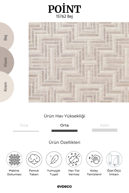 Seka Halı Point 15762 Bej Bukle Halı