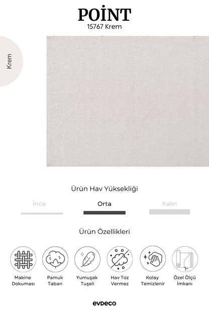 Seka Halı Point 15767 Krem Bukle Halı