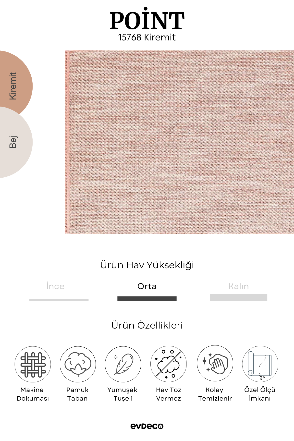 Seka Halı Point 15768 Kiremit Bukle Halı