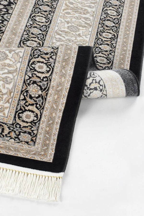 Seka Halı İsfahan 5402 Siyah Krem - Makine Halısı