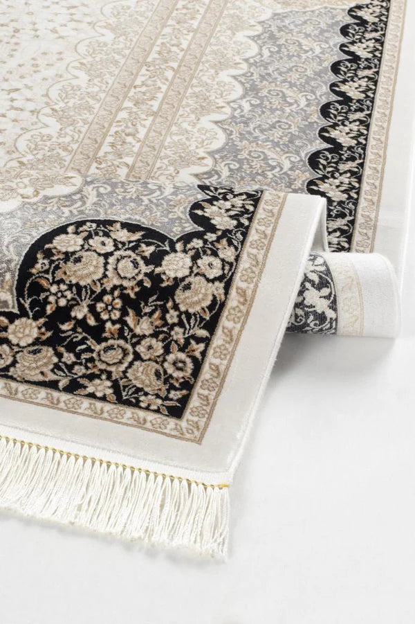 Seka Halı İsfahan5411 Siyah Krem - Makine Halısı