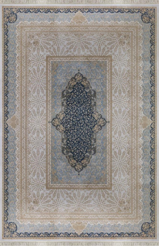 Seka Halı İsfahan Mavi Krem - Makine Halısı