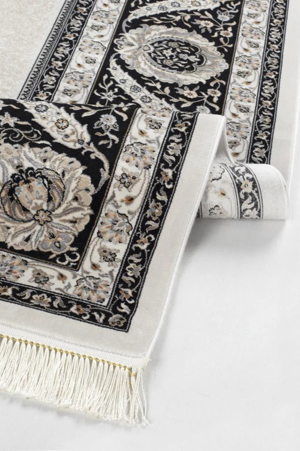 Seka Halı İsfahan Siyah Krem - Makine Halısı