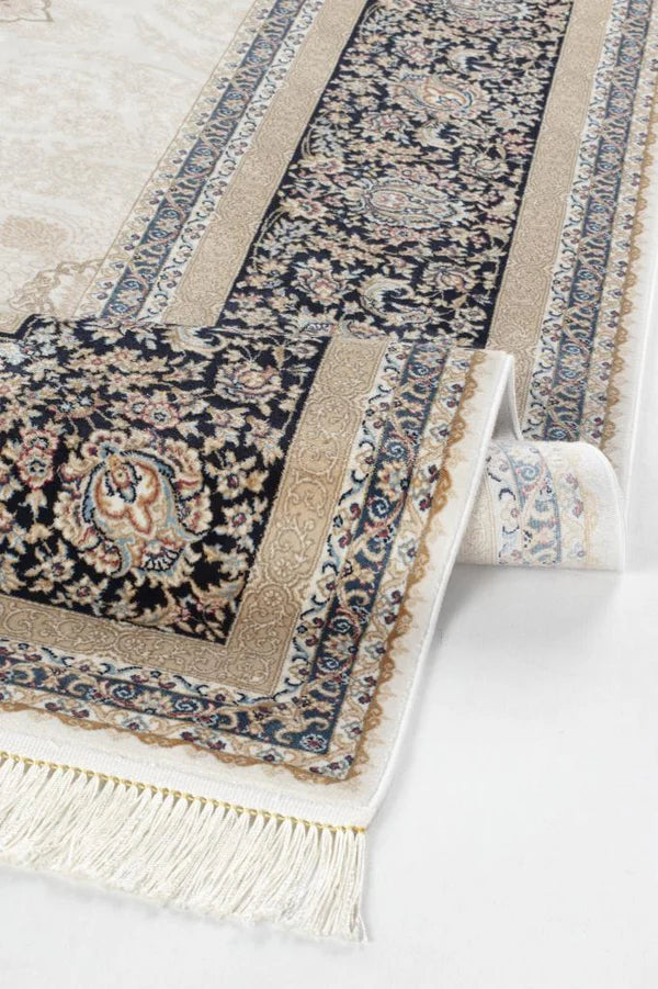 Seka Halı İsfahan Lacivert Krem - Makine Halısı