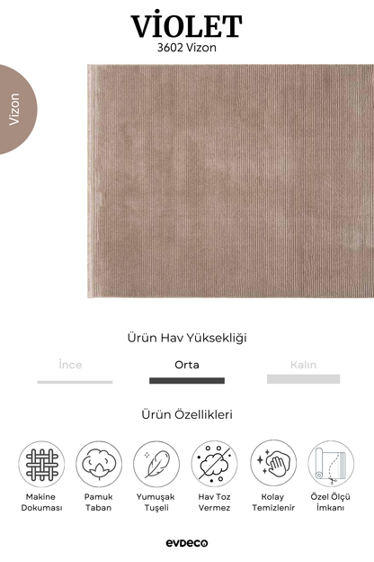Seka Halı Violet 3602 Vizon Yumuşak Dokulu Modern Salon Halısı