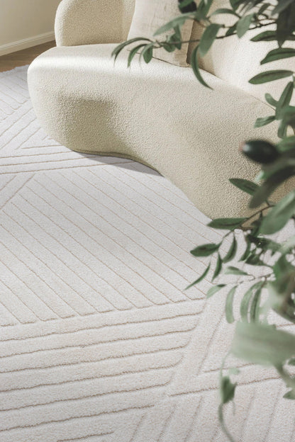 Seka Halı Sidney SD01 Krem Modern İskandinav Peluş Dokulu Halı