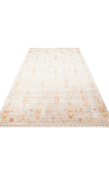 Seka 08 BEIGE AUTUMN Otantik Desenli Özel Hav Vermeyen ve Kolay Temizlenebilir Tensel Kullanılarak El Emeği ile Özel Tezgahlarda Üretilen Modern Uşak Halısı